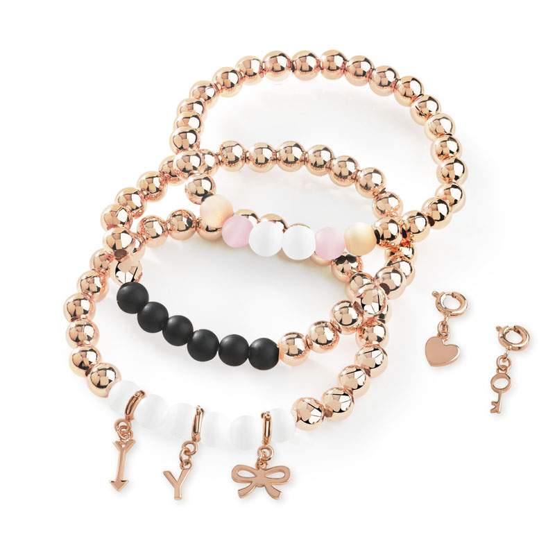 Charm's pour bracelet plaqué or rose 'x' - vue 3