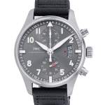 Montre d'occasion IWC Spitfire Chronographe homme automatique acier bracelet textile noir - vue 1