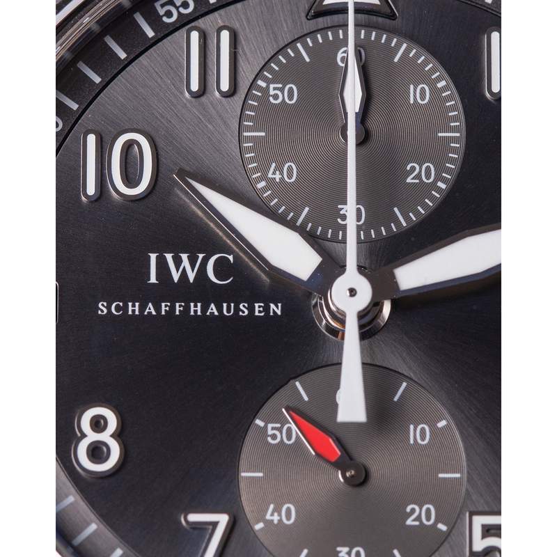 Montre d'occasion IWC Spitfire Chronographe homme automatique acier bracelet textile noir - vue D1