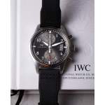Montre d'occasion IWC Spitfire Chronographe homme automatique acier bracelet textile noir - vue D2