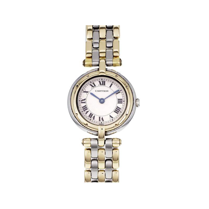 Montre d'occasion CARTIER panthere femme or jaune 750/1000 et acier - vue 1