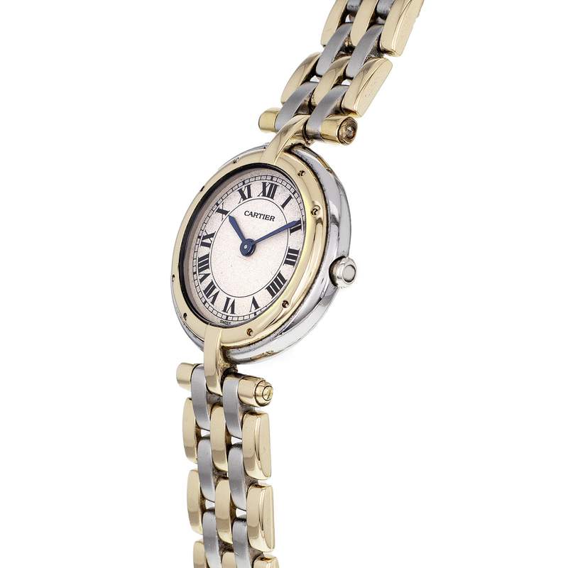 Montre d'occasion CARTIER panthere femme or jaune 750/1000 et acier - vue D2