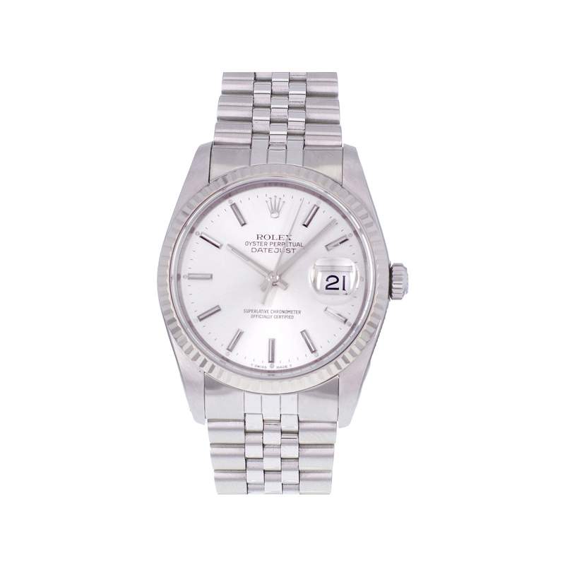 Montre d'occasion ROLEX DateJust homme mouvement automatique certifié (cosc) bracelet acier - vue 1
