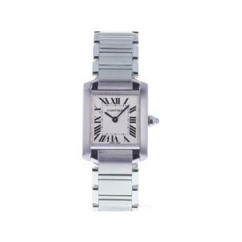 Montre d'occasion CARTIER Tank femme quartz bracelet acier