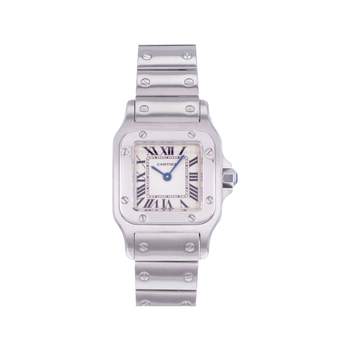 Montre d'occasion CARTIER Santos femme quartz bracelet acier