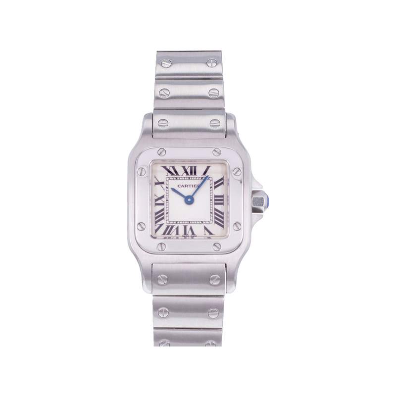 Montre d'occasion CARTIER Santos femme quartz bracelet acier - vue 1