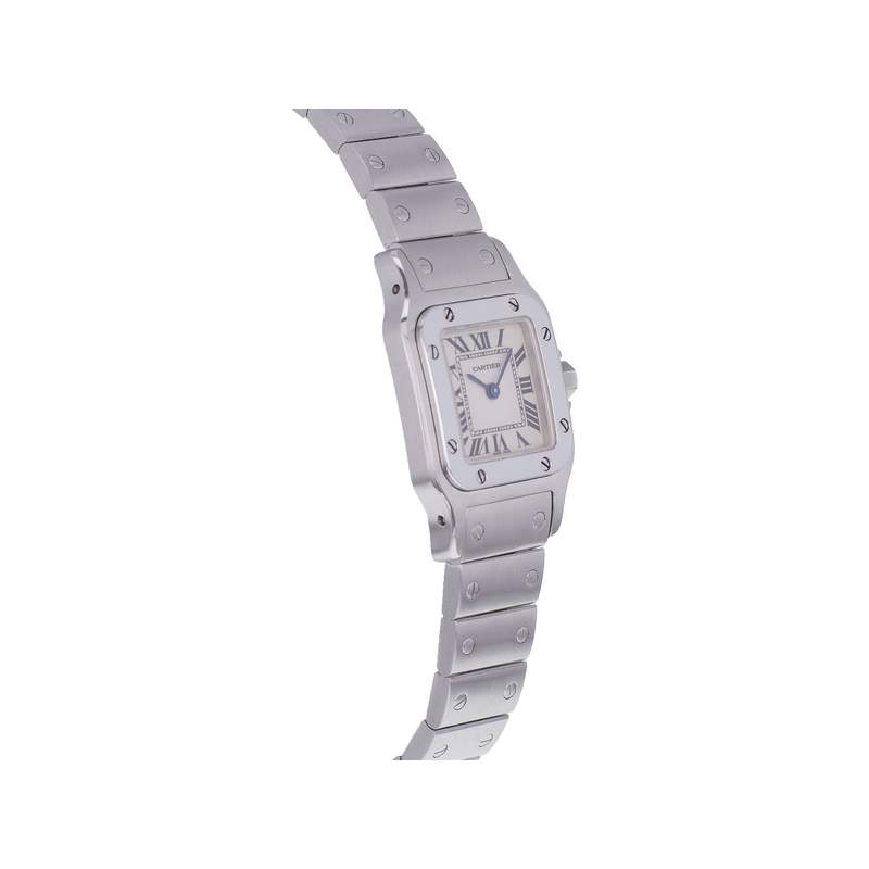 Montre d'occasion CARTIER Santos femme quartz bracelet acier - vue 2