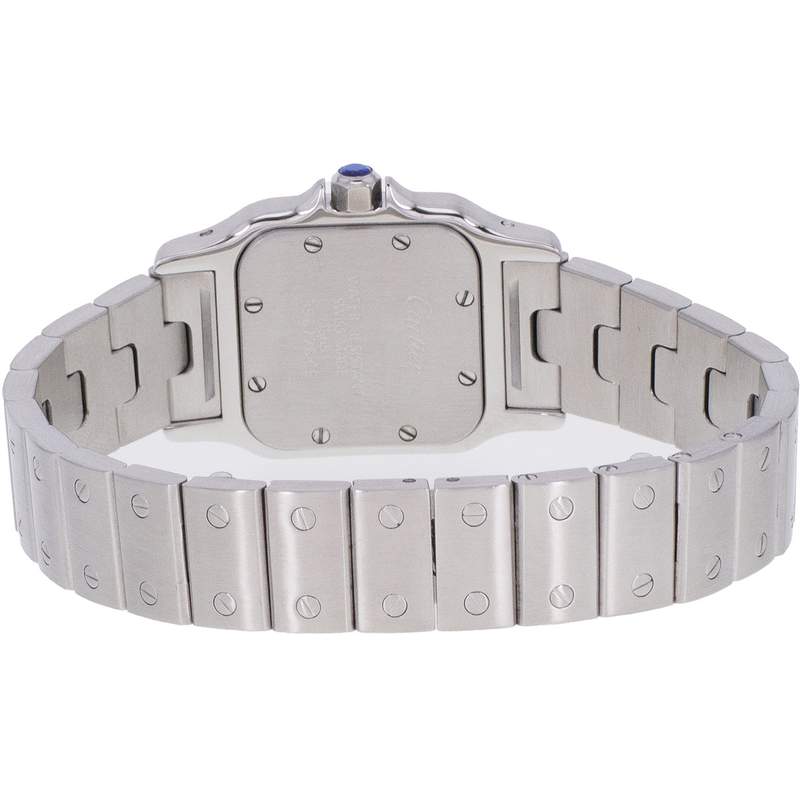 Montre d'occasion CARTIER Santos femme quartz bracelet acier - vue 3