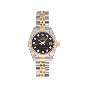 Montre d'occasion ROLEX DateJust femme automatique bracelet or jaune 750/000 et acier