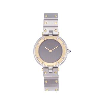 Montre d'occasion CARTIER Santos femme quartz bracelet or jaune 750/000 et acier
