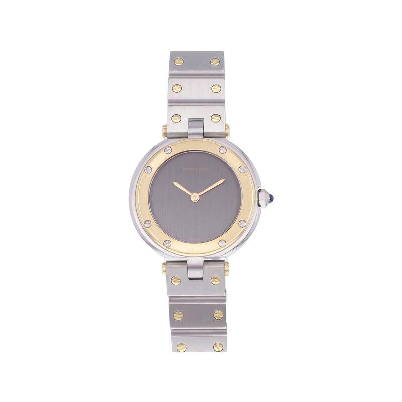 Montre d'occasion CARTIER Santos femme quartz bracelet or jaune 750/000 et acier - vue 1
