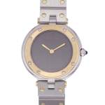 Montre d'occasion CARTIER Santos femme quartz bracelet or jaune 750/000 et acier - vue D1
