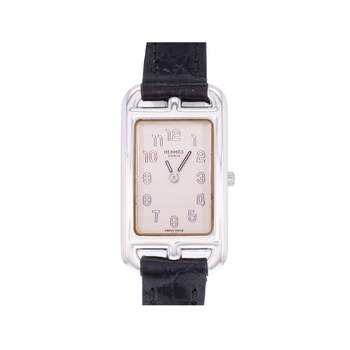 Montre d'occasion HERMES Cape Cod femme quartz bracelet cuir cresus
