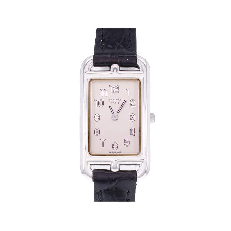 Montre d'occasion HERMES Cape Cod femme quartz bracelet cuir cresus - vue 1