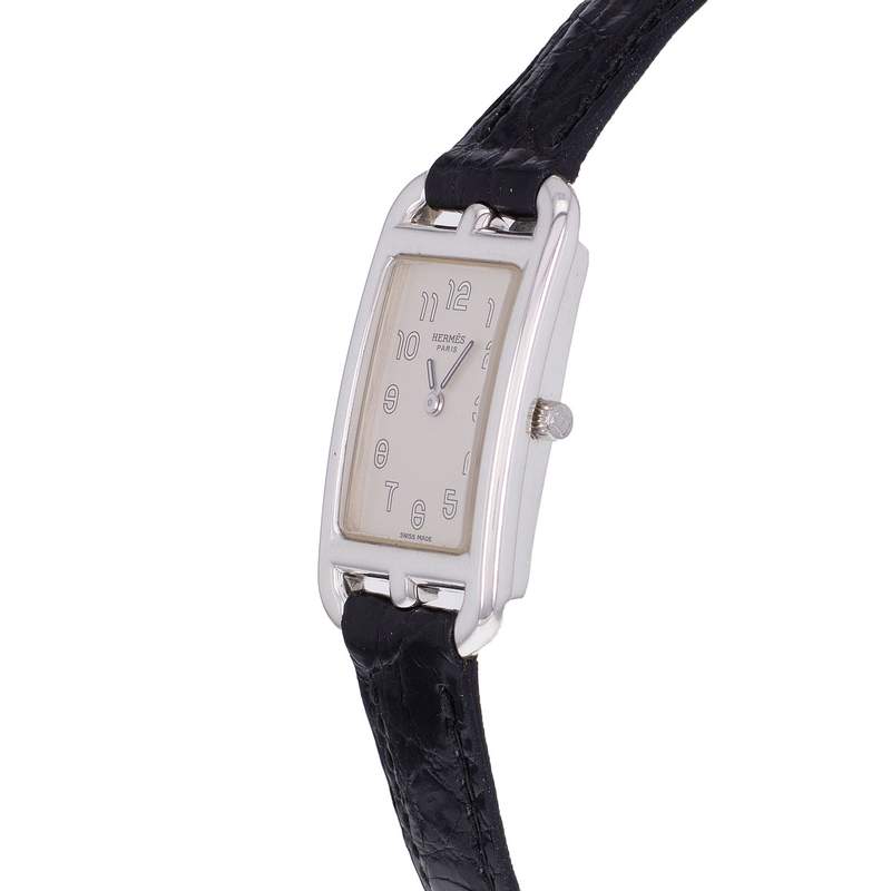 Montre d'occasion HERMES Cape Cod femme quartz bracelet cuir cresus - vue D2