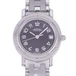 Montre d'occasion HERMES Clipper femme quartz bracelet acier - vue D1