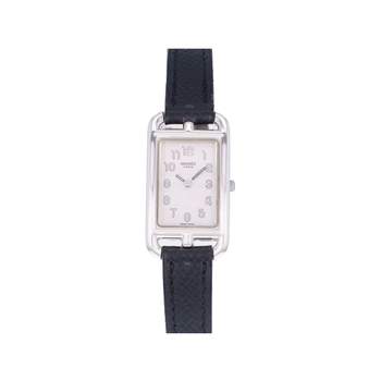Montre d'occasion HERMES Cape Cod femme quartz bracelet cuir d'origine