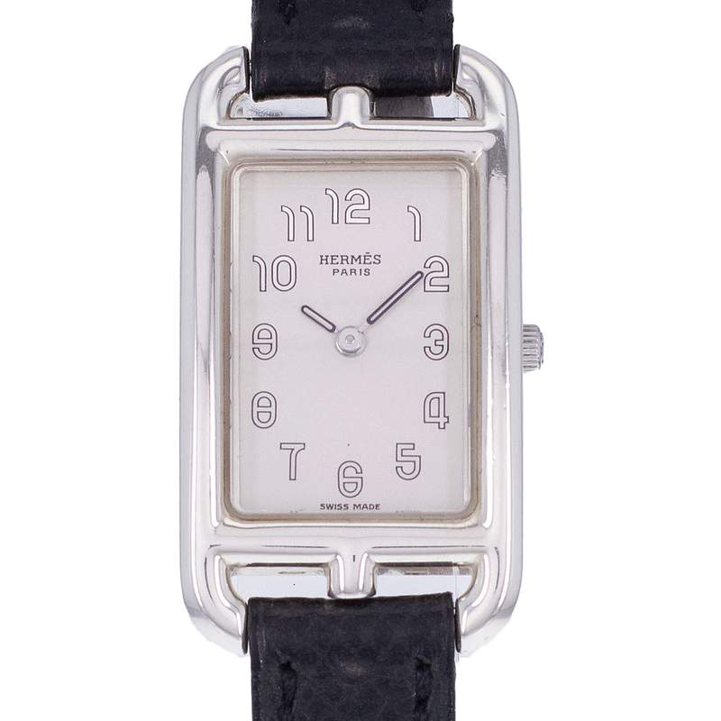 Montre d'occasion HERMES Cape Cod femme quartz bracelet cuir d'origine - vue D1