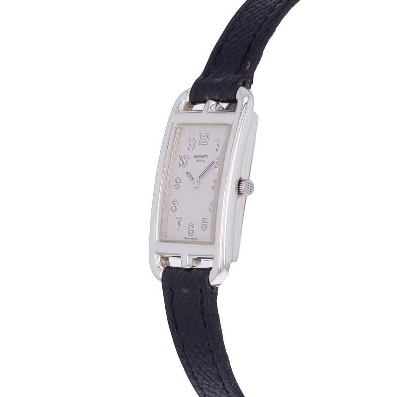 Montre d'occasion HERMES Cape Cod femme quartz bracelet cuir d'origine - vue D2