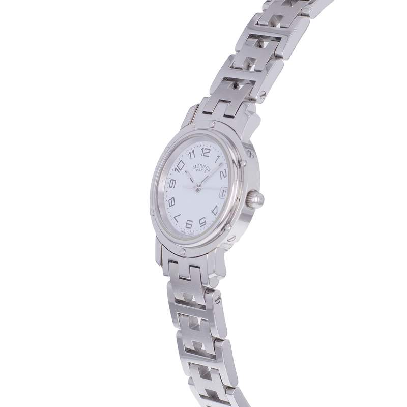 Montre d'occasion HERMES Clipper femme quartz bracelet acier - vue D2