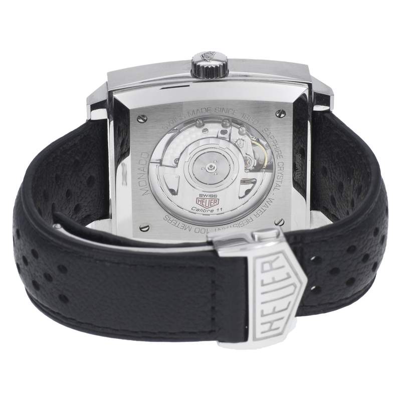 Montre d'occasion TAG HEUER Monaco homme automatique bracelet cuir d'origine - vue 3