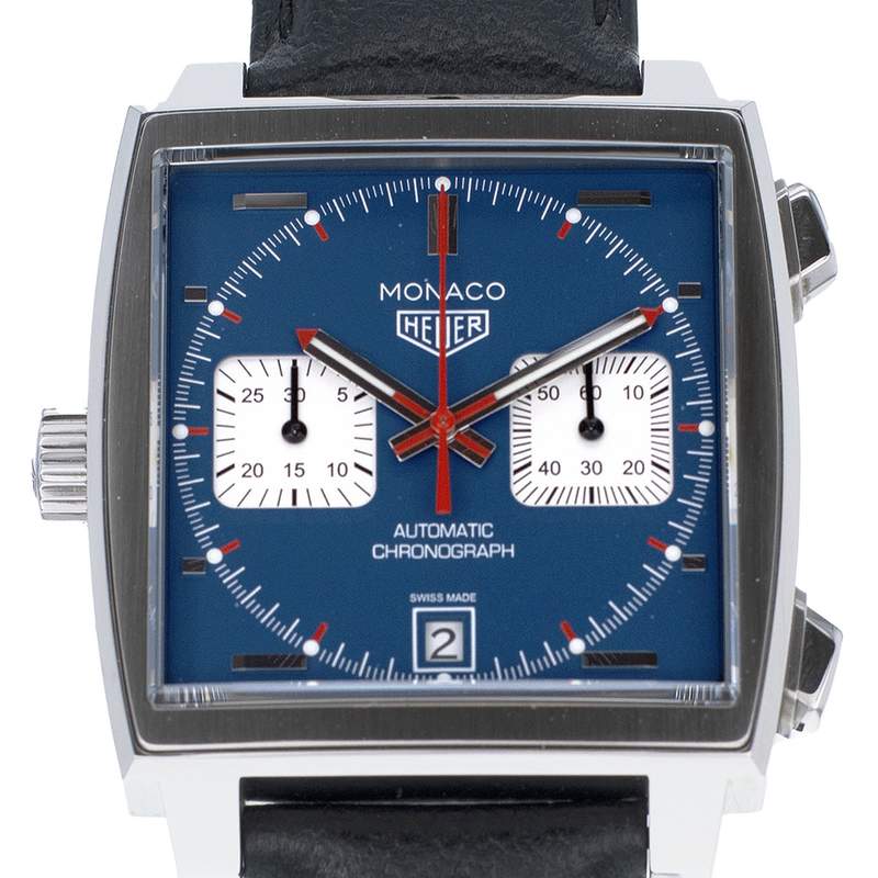 Montre d'occasion TAG HEUER Monaco homme automatique bracelet cuir d'origine - vue D1