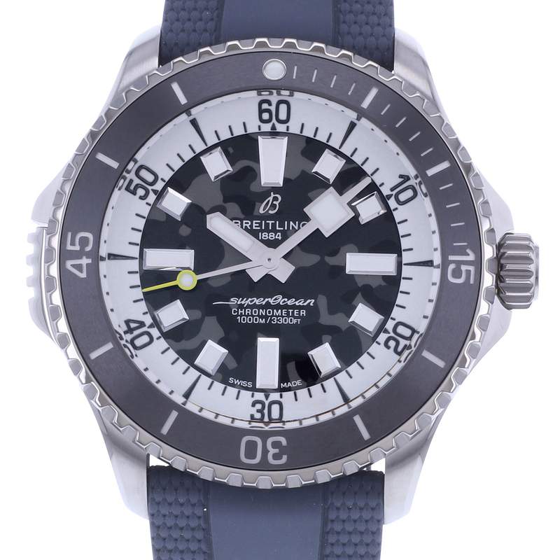 Montre d'occasion BREITLING SuperOcean homme mouvement automatique certifié (cosc) bracelet caoutchouc - vue D1