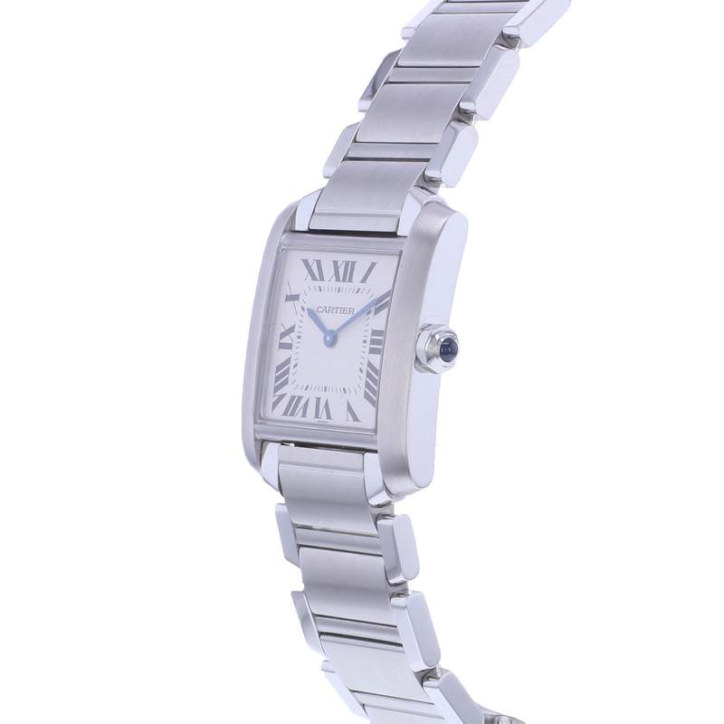Montre d'occasion CARTIER Tank femme quartz bracelet acier - vue D2