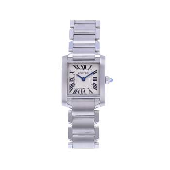 Montre d'occasion CARTIER Tank femme quartz bracelet acier
