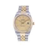 Montre d'occasion ROLEX DateJust homme mouvement automatique certifié (cosc) bracelet or jaune 750/000 et acier - vue 1