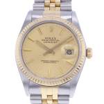 Montre d'occasion ROLEX DateJust homme mouvement automatique certifié (cosc) bracelet or jaune 750/000 et acier - vue D1