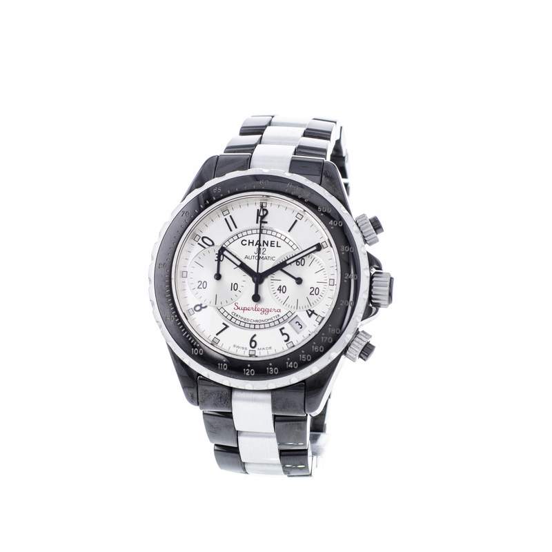 Montre d'occasion CHANEL J12 Superleggera Chronographe homme mouvement automatique certifié (cosc) bracelet céramique - vue 4