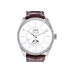 Montre d'occasion ORIS Artix Complication Phase de lune homme automatique bracelet cuir d'origine - vue 1
