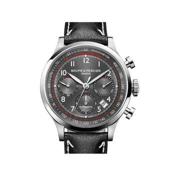 Montre d'occasion BAUME ET MERCIER Capeland Chronographe homme automatique bracelet cuir d'origine