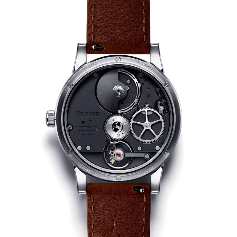 Montre d'occasion TRILOBE Les Matinaux 40.5 mm homme automatique bracelet cuir d'origine - vue D3