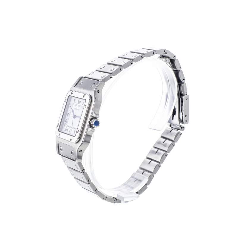 Montre d'occasion CARTIER Santos mixte automatique bracelet acier - vue D2