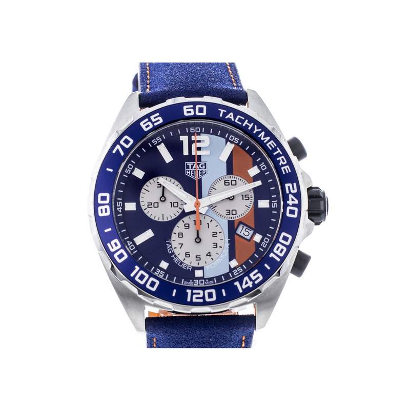 Montre d'occasion TAG HEUER Formula 1 Gulf homme quartz bracelet cuir d'origine - vue 1