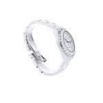 Montre d'occasion CHANEL J12 Blanche Diamants femme automatique bracelet céramique - vue 2