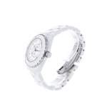 Montre d'occasion CHANEL J12 Blanche Diamants femme automatique bracelet céramique - vue D2