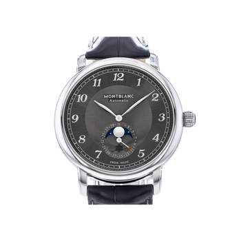 Montre d'occasion MONT BLANC Star legacy Moonphase homme automatique bracelet cuir d'origine