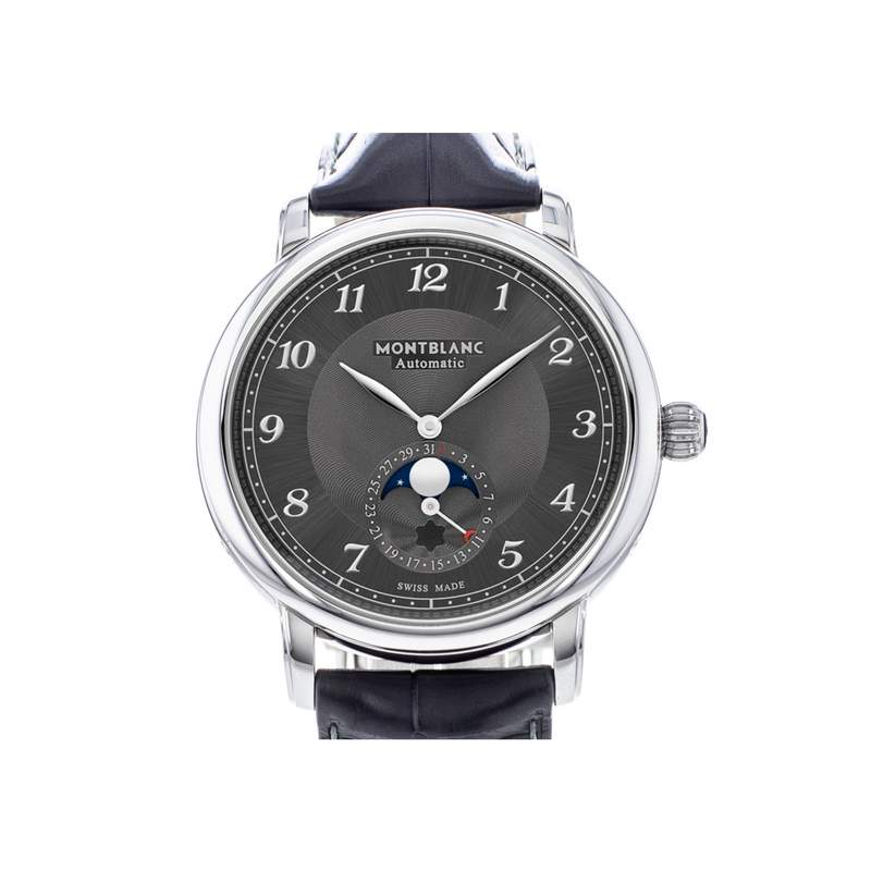 Montre d'occasion MONT BLANC Star legacy Moonphase homme automatique bracelet cuir d'origine - vue 1