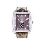 Montre d'occasion TAG HEUER Monaco Lady Diamants femme quartz bracelet cuir cresus - vue 1