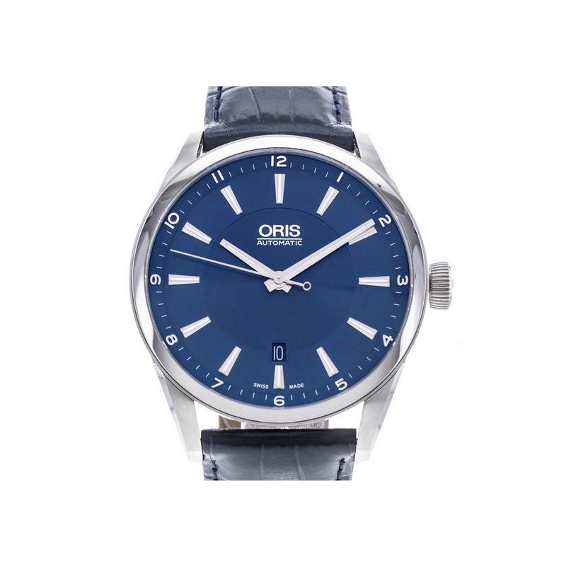 Montre d'occasion ORIS Artix Date homme automatique bracelet cuir d'origine - vue 1