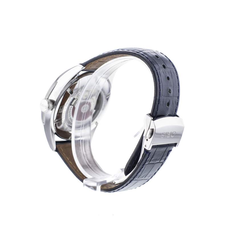 Montre d'occasion ORIS Artix Date homme automatique bracelet cuir d'origine - vue D5