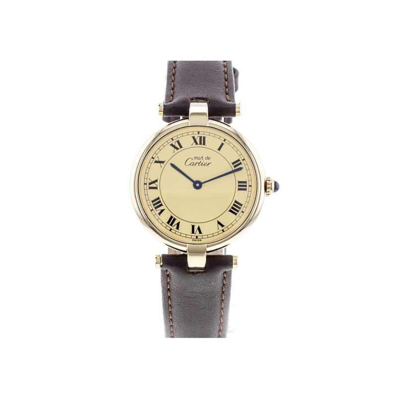 Montre d'occasion CARTIER Must Vendôme femme quartz bracelet cuir cresus - vue 1
