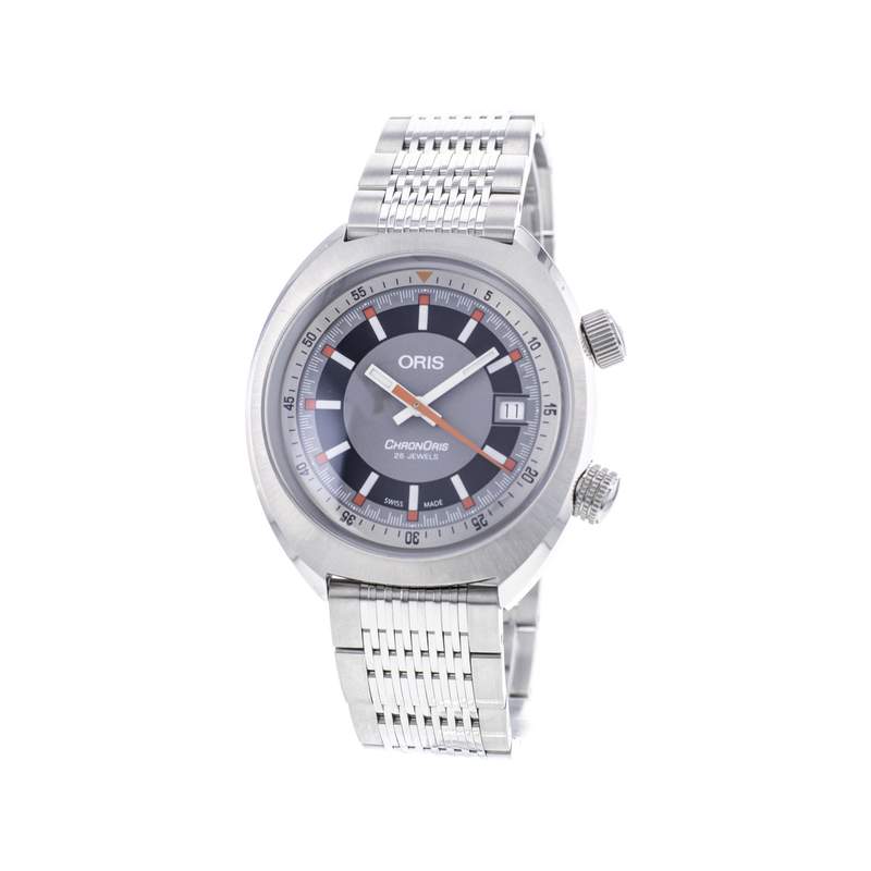 Montre d'occasion ORIS Chronoris Date homme automatique bracelet acier - vue 4