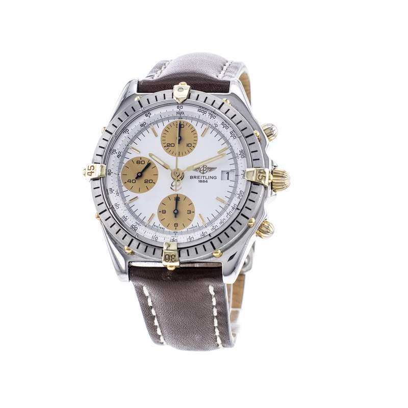 Montre d'occasion BREITLING Chronomat homme automatique bracelet cuir d'origine - vue 4