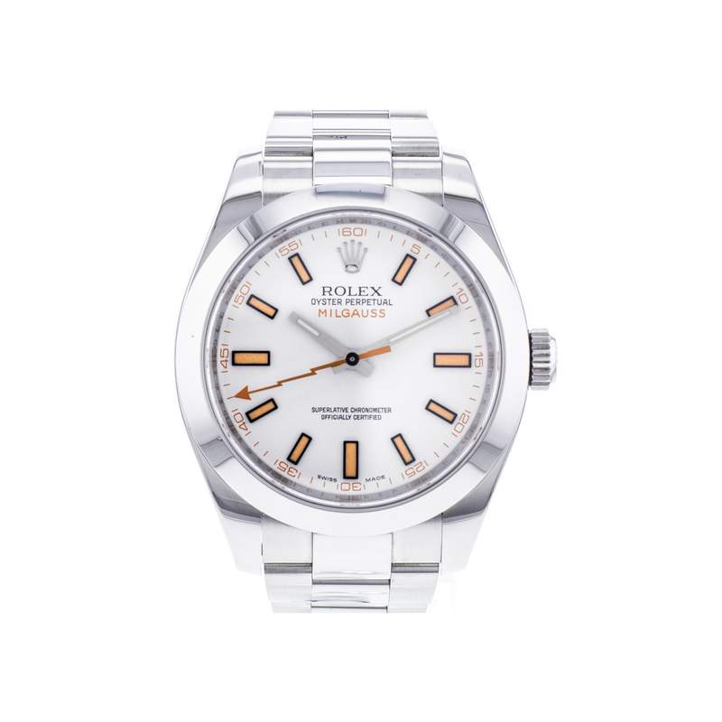 Montre d'occasion ROLEX Milgauss homme mouvement automatique certifié (cosc) bracelet acier - vue 1