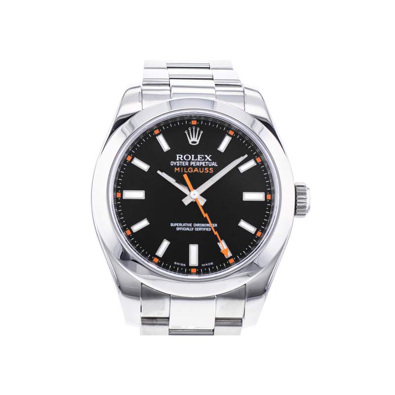 Montre d'occasion ROLEX Milgauss homme mouvement automatique certifié (cosc) bracelet acier - vue 1
