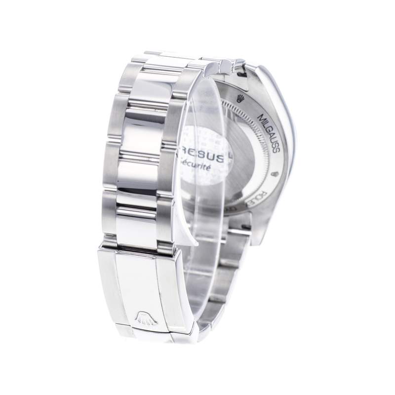 Montre d'occasion ROLEX Milgauss homme mouvement automatique certifié (cosc) bracelet acier - vue D4